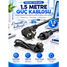 Pemberton Notebook Laptop Şarj Adaptörü / 3 Pinli / 3'lü Yonca Dizüstü Bigisayar Power Güç Kablosu C5
