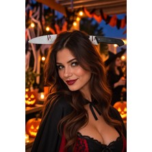 Dodomar Halloween Cadılar Bayramı Bıçak Modeli Taç Kan Efektli Korku Kostüm Aksesuarı Siyah Gümüş Renkli