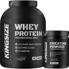 Kingsize Whey Protein 2000 gr Çikolatalı + Creatine Powder 300 gr Kombinasyonu