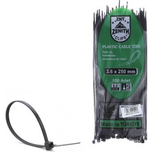 Zenith Zenıth Kablo Bağı & Cırt Kelepçe 3,6*250 mm Siyah PK:100