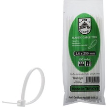 Zenith Zenıth Kablo Bağı & Cırt Kelepçe 3,6*250 mm Beyaz PK:100