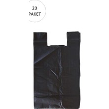 Bin1çeşit Siyah Hışır Atlet Poşet Mini Boy 22X31 cm 20 Paket Takriben 10.000 Adet