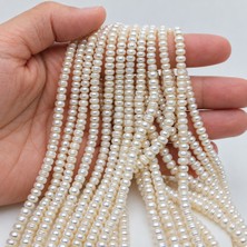 Yaşam Tohumu Inci Dizi Beyaz 4,5*2,5mm  – Doğal Doku Royal Seri (63354)