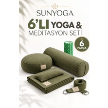 Suneva 6'lı Yoga Meditasyon Seti Zafu Bolster Battaniye Kemer Roller