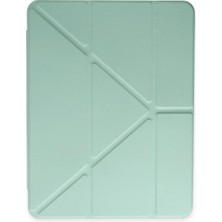 Mbb E-Ticaret Uryport Apple iPad Pro 12.9 (2021) Kılıf Kalemlikli Mars Tablet Kılıfı - Açık Yeşil
