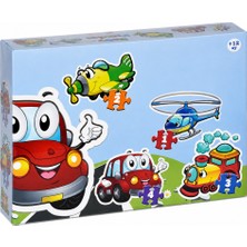 Efnaz Style LCBYB00 Kids Baby Puzzles - Taşıtlar / 2+2+3+4 Parça Puzzle / +1 Yaş