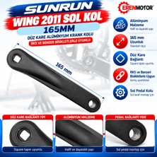 Sunrun Wıng 2011 Sol Kol 165MM Düz Kare Alüminyum Krank Kolu | Rks ve Benzeri Bisikletlerle Uyumlu