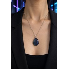 Lapis Lazuli Doğal Taş Kolye 316L Çelik