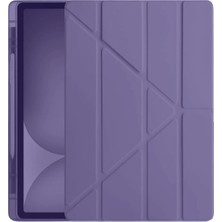 Mbb E-Ticaret Uryport Apple iPad Pro 11 (2024) Kılıf Kalemlikli Hugo Tablet Kılıfı - Mor