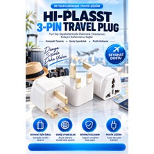 Pemberton 3 Pinli / Hac Umre, Ingiltere, Kıbrıs, Hong Kong Seyahat Fişi Adaptörü / Üniversal / Tip G Plug Adapter