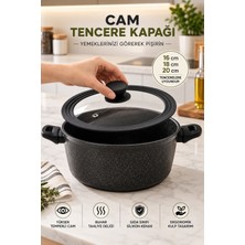 Nokka 3 Kademeli Silikon Kenarlı Cam Tencere ve Tava Kapağı