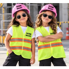 Teknik Kız Çocuklarına  Özel Reflektörlü Iş Güvenliği Yeleği Seti  Isim Baskılı – Kişiye Özel Tasarım