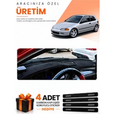 E-BİZ E-Biz Honda Civic Eg-Ex-El (1994-2000) Uyumlu Torpido Koruma Örtüsü Oto Kılıfı - Siyah Kırmızı