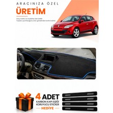 E-BİZ E-Biz Renault Megane 3 Lif Ekran (2008-2015) Uyumlu Torpido Koruma Örtüsü Oto Kılıfı - Siyah Mavi