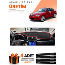 E-BİZ E-Biz Mazda 3 (2003-2009) Uyumlu Torpido Koruma Örtüsü Oto Kılıfı - Siyah Kırmızı