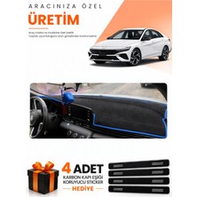E-BİZ E-Biz Hyundai Elantra (2020-2026) Uyumlu Torpido Koruma Örtüsü Oto Kılıfı - Siyah Mavi