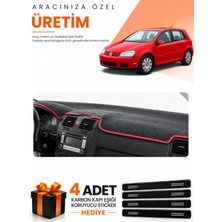 E-BİZ E-Biz Volkswagen Golf 5 (2003-2009) Uyumlu Torpido Koruma Örtüsü Oto Kılıfı - Siyah Kırmızı