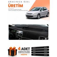 E-BİZ E-Biz Peugeot 307 (2001-2008) Uyumlu Torpido Koruma Örtüsü Oto Kılıfı - Siyah Gri