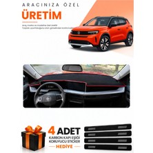 E-BİZ E-Biz Opel Frontera (2025-SONRASI) Uyumlu Torpido Koruma Örtüsü Oto Kılıfı - Siyah Kırmızı