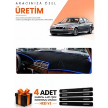 E-BİZ E-Biz Bmw E39 (1995-2003) Uyumlu Torpido Koruma Örtüsü Oto Kılıfı - Siyah Mavi