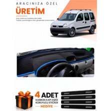 E-BİZ E-Biz Renault Kangoo 2 Airbagsiz (2004-2008) Uyumlu Torpido Koruma Örtüsü Oto Kılıfı - Siyah Mavi