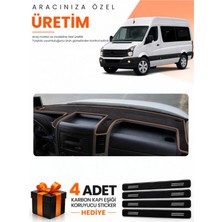 E-BİZ E-Biz Volkswagen Crafter (2012-2019) Uyumlu Torpido Koruma Örtüsü Oto Kılıfı - Siyah Kahverengi