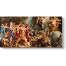 Peter Paul Rubens - Calydonian Yaban Domuzu Avı Tablosu 80 x 40