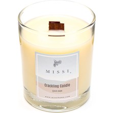 Ahşap Fitilli Palo Santo Kokulu Ekru Cracklıng Vegan Mum (Çıtırtılı)