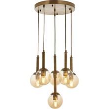 AV-60216-6ET Eskitme Kaplama Modern Avize, E27, Metal, Cam, 50CM