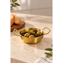 Nokka Gold Mini Sunumluk ve Sosluk– Çift Kulplu 10X10 cm – Kahvaltılık, Mezelik ve Sos Kasesi
