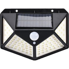 100 Led'li Güneş Enerjili Solar Duvar Apliği - 1200 Lümen Hareket Sensörlü 3 Modlu Bahçe Aydınlatması, Duvar Armatürü IP65 Su Geçirmez, 270° Geniş Açı, Siyah