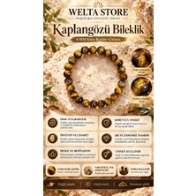Welta Kaplangözü Bileklik 8mm Aa+ Kalite Orijinal Doğaltaş Küre Kesim
