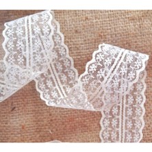Sermet Süs Dünyası 10 Metre Çift Katlı Güpür Dantel Kurdele Krem (En : 5 Cm)