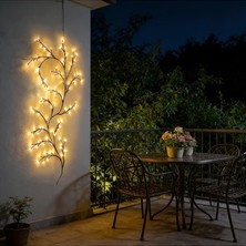 Fimer 96 LED Güneş Enerjili Dış Mekan Dekoratif Balkon, Veranda, Bahçe Için Sıcak Sarı Sarmaşık LED Lamba