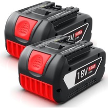 Fimer Akü 18V Için Yedek Pil: 5,0AH Li-Ion Alet Aküsü, Bosch 18V BAT618 BAT618G BAT609 BAT609G BAT619 BAT619G BAT610G BAT610 BAT612 BAT622 Için (2 Adet)