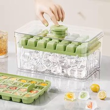 Fimer Buz Kalıbı Seti, Kapaklı Buz Kabı, 56 Adet Buz Bölmesi (Su Yeşili)