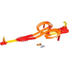 Fimer Wheels Oyuncak Araba ve Pist Seti, 2 Adet 1:64 Ölçekli Metal Araçla Yarış ve Çarpışma, Hot Ones Otoyol Oyun Seti ve Kolayca Birleştirilebilen Pist, JFD11
