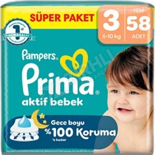 5 Adet Prima Aktif Bebek Midi (3 No) 58'li Fırsat Paketi