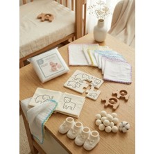 Erca Home Tekstil Ürünleri %100 Pamuk 10 Lu Kız-Erkek Bebek 28X 28  Ebat Çift Kat Kumaş Ağız Mendili Işlemeli Renkler Farklılık Gösterebilir