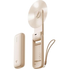 Fimer Ince Taşınabilir Fan, Ince El Fan, USB Şarj Edilebilir Mini Kişisel [24H Maksimum Soğutma Süresi], Seyahat Için Akülü Küçük Katlanabilir Cep, Yaz, Kadınlar, Kızlar Için Hediyeler -Bej
