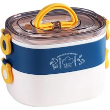 Fimer 1200 ml Iki Kat Üç Bölme Paslanmaz Çelik Bento Lunch Box Yeni Nesil Sefer TASI-ÇATALLIKAŞIK-FFLBOX50251