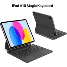 Fimer Apple Ipad 11 A16 11.nesil/10.nesil 2022/2025 Için Uyumlu X8 Magic Touchpad Işıklı Türkçe Q Klavyeli Kılıf A3355 A3354 (Siyah)