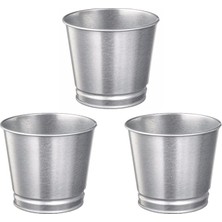 Fimer 3 Adet Paslanmaz Çelik Bitki Saksısı Boyanabilir 9cm