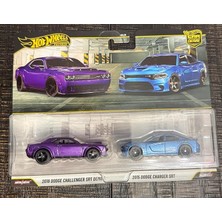 Fimer Wheels JHW47 Premium 2 Paket 2018 Dodge Challenger Srt Demon / 2015 Dodge Charger Srt Ride On Oyuncak Mini Araba 3 Yaş ve Üstü Mor/mavi