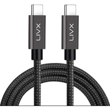 Fimer Force 100W Type-C To Type-C 3 Metre USB 3.1 Gen2 10 Gbps 4k@60hz Hızlı Şarj Data ve Görüntü Aktarım Kablosu Örgülü