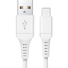 Fimer HP-NYK003 Nova Series Usb-A To Micro USB 3.1A Hızlı Şarj ve Veri Transfer Kablosu (1 Metre) – Micro USB Destekli Android Cihazlar Powerbank ve Hoparlörler ile Uyumlu Beyaz