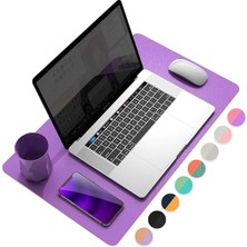Fimer 90X45 cm Pembe Çift Taraflı Deri Desk Mat, Geniş Pu Deri Masa Koruyucu ve Masa Sümeni, Suya Dayanıklı Kolay Silinebilir 2 mm Rulo Mouse Pad, Home Office Çalışma Masası Için