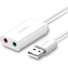 Fimer Harici 3.5 mm USB Ses Kartı, Beyaz