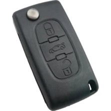 Fimer Keys Peugeot 307, 407, Citroen C4, C5 Uyumlu Anahtar Kumanda Kabı, Siyah Renk, Pil Yataklı