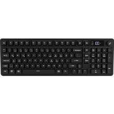 Fimer Gaming HK258 Membrane LCD Rgb Kablosuz/bluetooth Full Türkçe Gaming Klavye (Siyah)